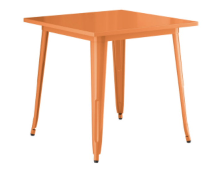 32"x32" Orange Tolix Bistro Table